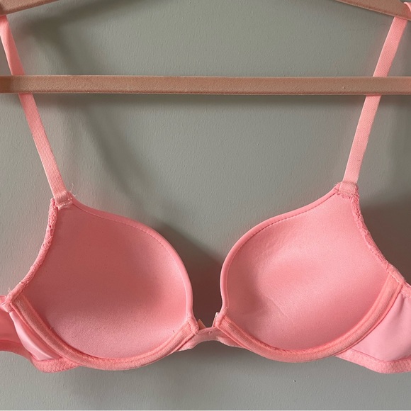 Forever 21 Push-Up Bra - Lace Detail - Neon Light Pink - 32B - Picture 4 of 8